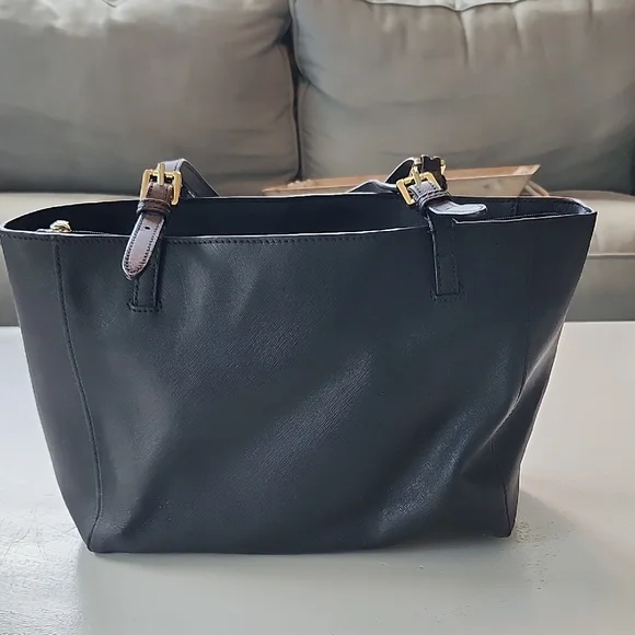 Tory Burch Black Leather Tote Bag - Picture 3 of 7